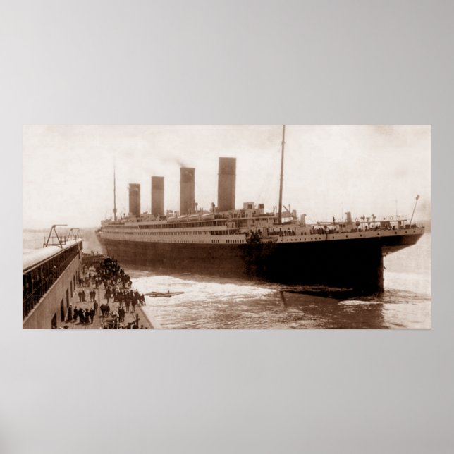 Titanic Abfahrt Berth 44 Southampton England Poster (Vorne)