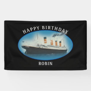 Titanic Birthday Black RMS White Star Line Schiff Banner
