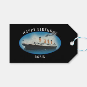 Titanic Birthday Black RMS White Star Line Schiff Geschenkanhänger