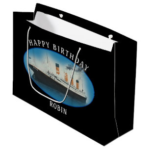 Titanic Birthday Black RMS White Star Line Schiff Große Geschenktüte