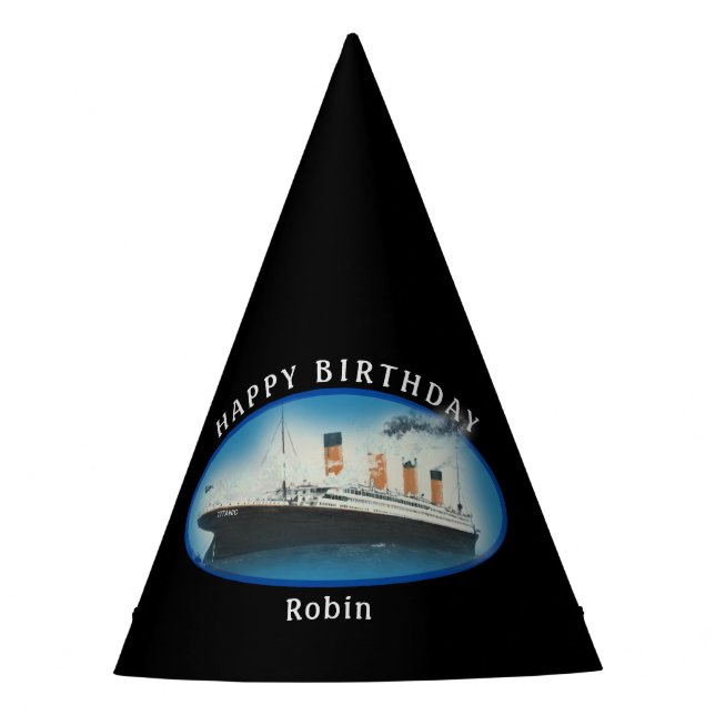 Titanic Birthday Black RMS White Star Line Schiff Partyhütchen (Vorderseite)