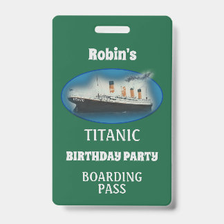 Titanic Birthday Green White Star Line Schiff Ausweis