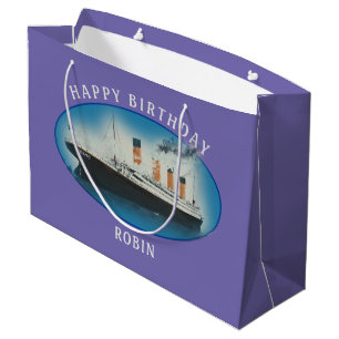 Titanic Birthday Lila RMS White Star Line Schiff Große Geschenktüte