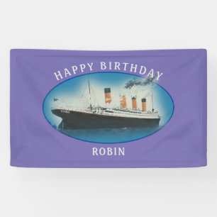 Titanic Birthday Lila White Star Line Schiff Banner
