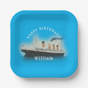 Titanic Birthday Square Ship Pappteller