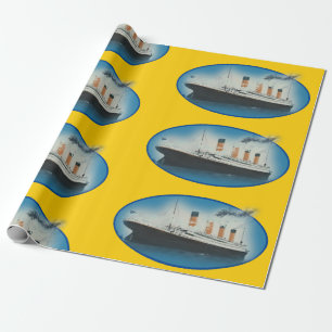 Titanic Birthday Yellow RMS White Star Line Schiff Geschenkpapier