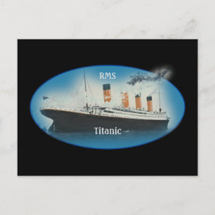 Titanic Black Maritime White Star Line Schiff Postkarte