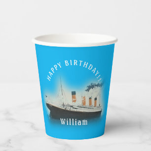 Titanic Blue Birthday Paper Cups Pappbecher