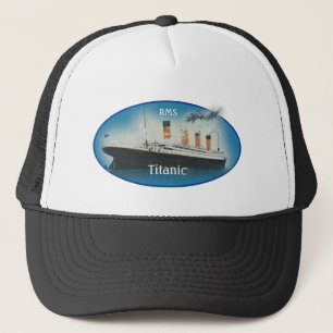 Titanic Blue Oval White Star Line RMS Schiff Truckerkappe