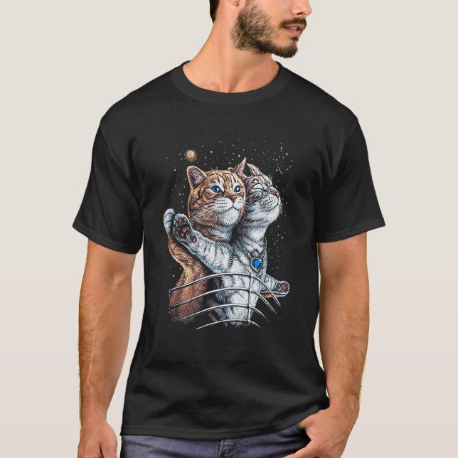 Titanic Cat in Space for Cat T-Shirt (Vorderseite)