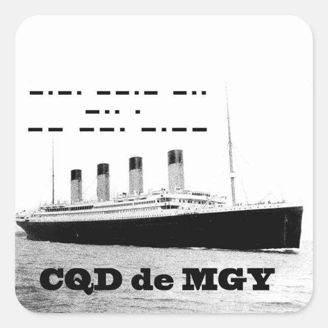 Titanic CQD de MGY Wireless Distanzsignal Quadratischer Aufkleber (Vorderseite)
