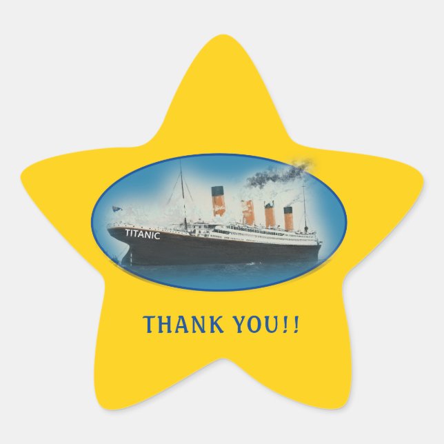 Titanic Danke Yellow Gevor Stern-Aufkleber (Vorderseite)