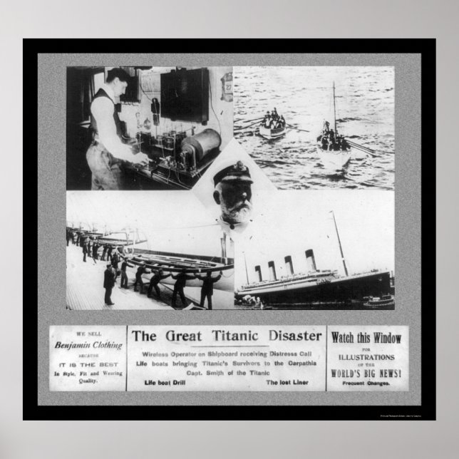 Titanic Desaster Vignettes 1912 Poster (Vorne)