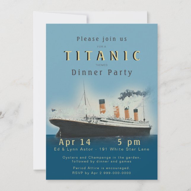 Titanic Dinner Party Einladung (Vorderseite)