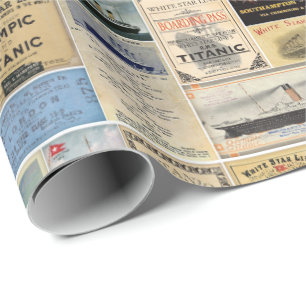 Titanic-Ephemere-Kollage für Ozeandampfer-Enthusia Geschenkpapier