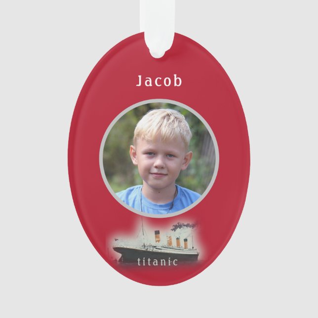  Titanic Foto Roter Weihnachtsschmuck Ornament (Vorderseite)
