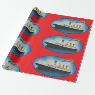 Titanic Geburtstag Rot RMS White Star Line Schiff Geschenkpapier
