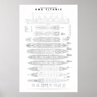 Titanic General Arrangements Plan Poster