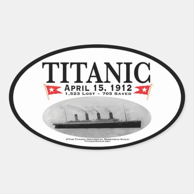 Titanic Ghost Ship Oval Stickers (schwarze Grenze) (Vorderseite)