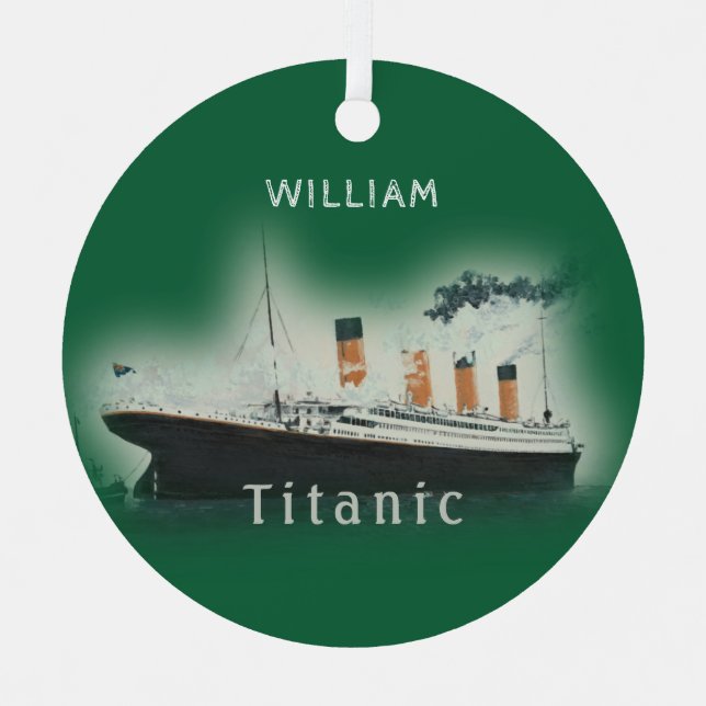 Titanic Green Ornament Aus Metall (Vorderseite)