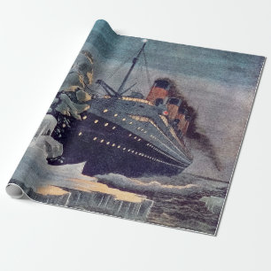 Titanic kollidiert mit Eisberg Geschenkpapier