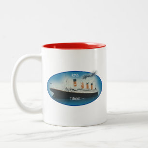 Titanic Maritime Blue RMS White Star Line Schiff Zweifarbige Tasse