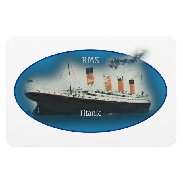 Titanic Maritime Blue White Star Line RMS Schiff Magnet (Horizontal)