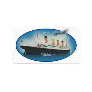 Titanic Maritime Blue White Star Line Schiff Adressaufkleber