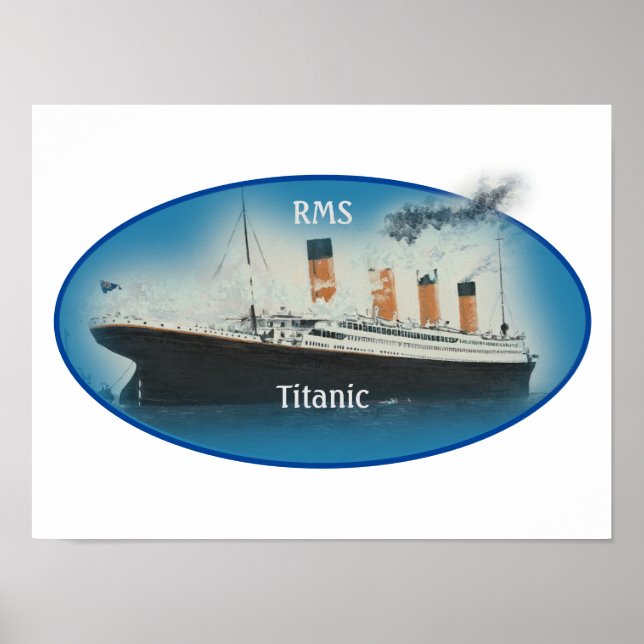 Titanic Maritime Blue White Star Line Schiff Poster (Vorne)