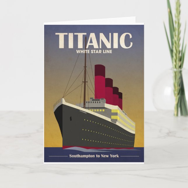 Titanic Ocean Liner Art Deco Print Karte (Vorderseite)