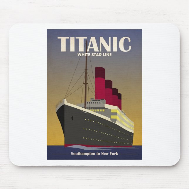 Titanic Ocean Liner Art Deco Print Mousepad (Vorne)