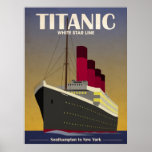 Titanic Ocean Liner Art Deco Print Poster<br><div class="desc">Titanic Ocean Liner Kreuzfahrt Schiff Art Deco Print</div>