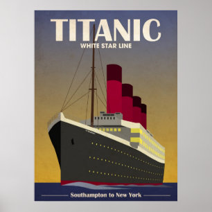 Titanic Ocean Liner Art Deco Print Poster
