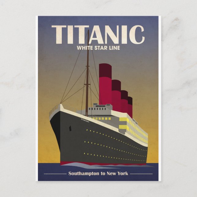 Titanic Ocean Liner Art Deco Print Postkarte (Vorderseite)