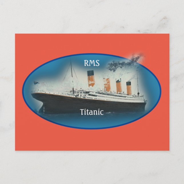 Titanic Orange Maritime White Star Line Ship Postkarte (Vorderseite)