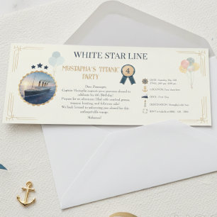 Titanic Partydeko Vintage Bordkarte Einladung