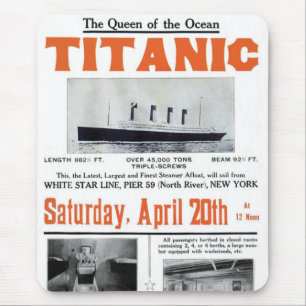 Titanic Queen of the Ocean - White Star Line Mousepad