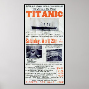 Titanic Queen of the Ocean - White Star Line Poster