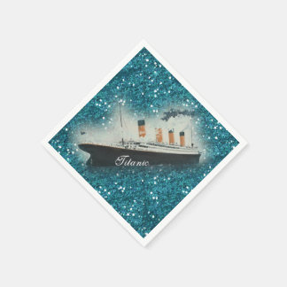 Titanic Sapphire Glitzer Glam White Star Line Schi Serviette