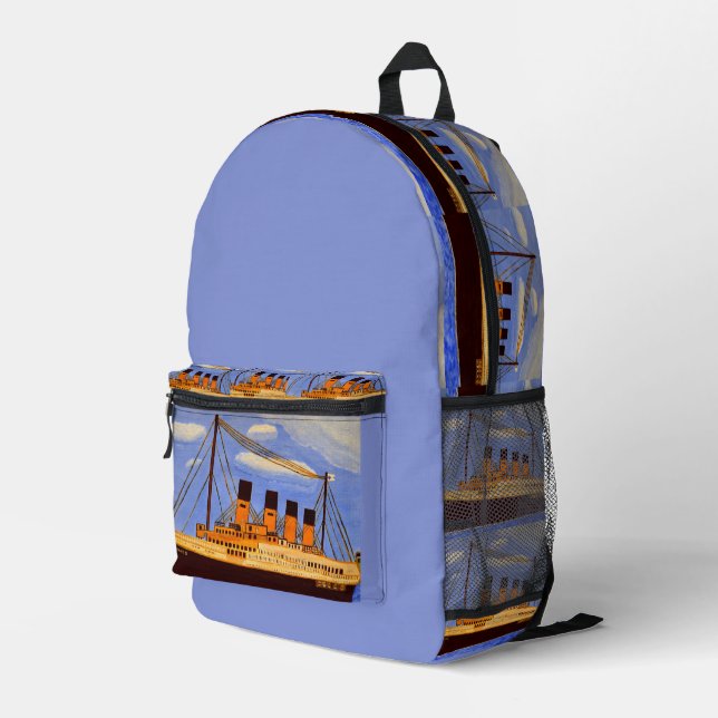 Titanic-Schiff-Rucksack  Bedruckter Rucksack (Rückseitige Ecke Rechts)