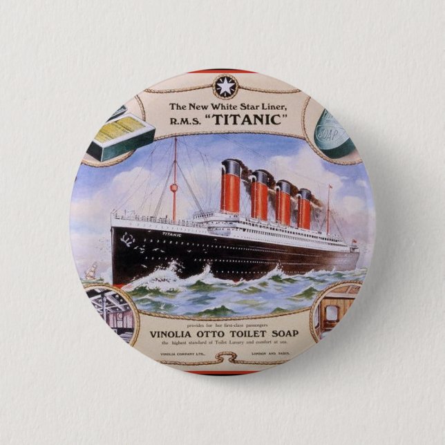 Titanic-Seifenetikett Button (Vorderseite)