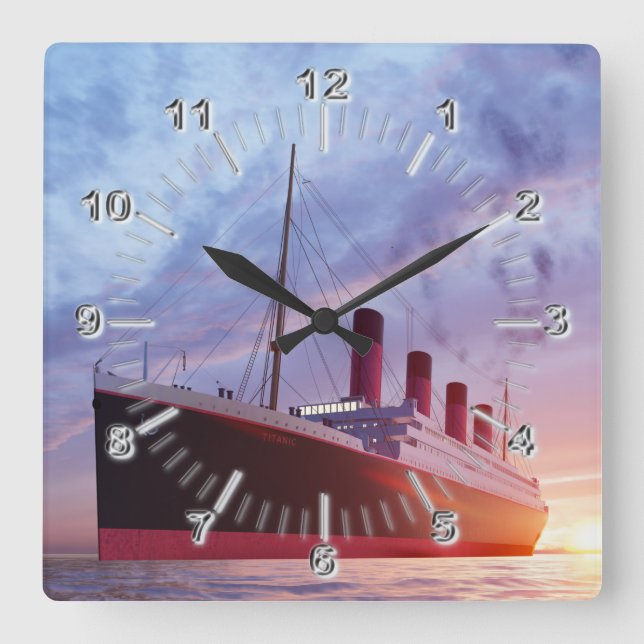Titanic Square Wall Clock Quadratische Wanduhr (Vorderseite)