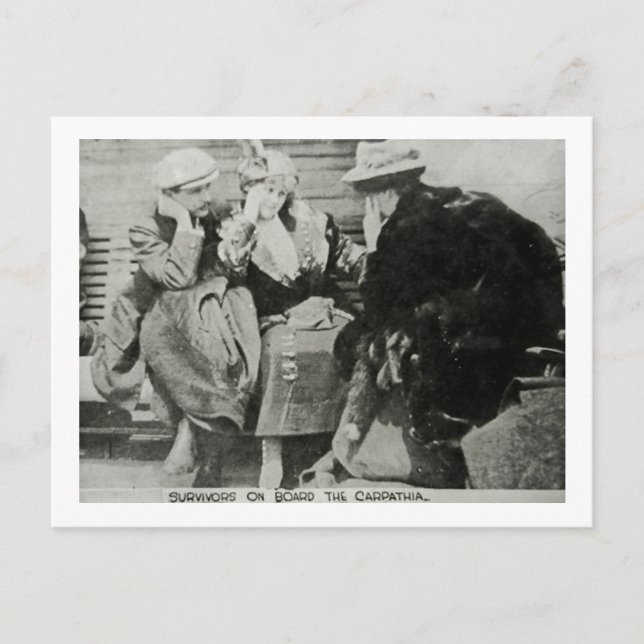 Titanic Survivors on the Carpathia Postkarte (Vorderseite)