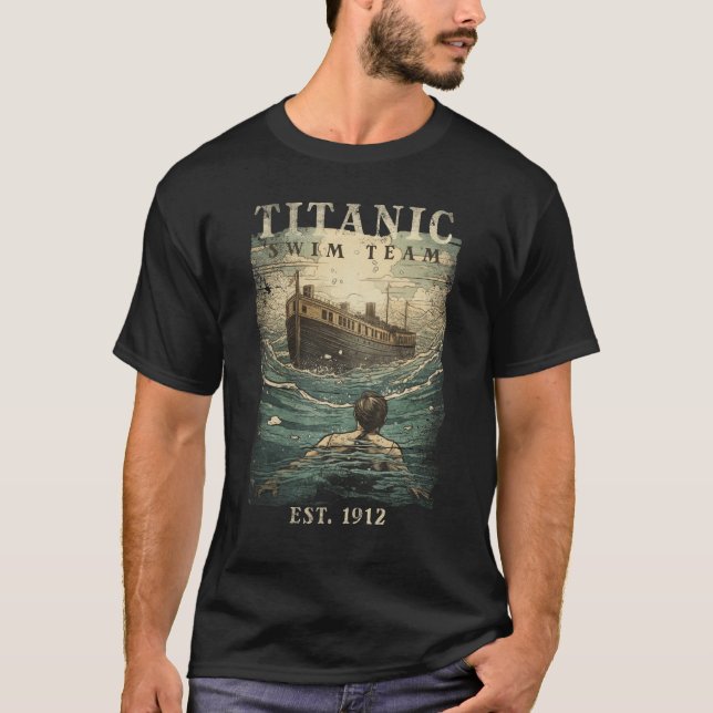 Titanic Swim Team Gründung 1912 RMS Titanic T-Shirt (Vorderseite)