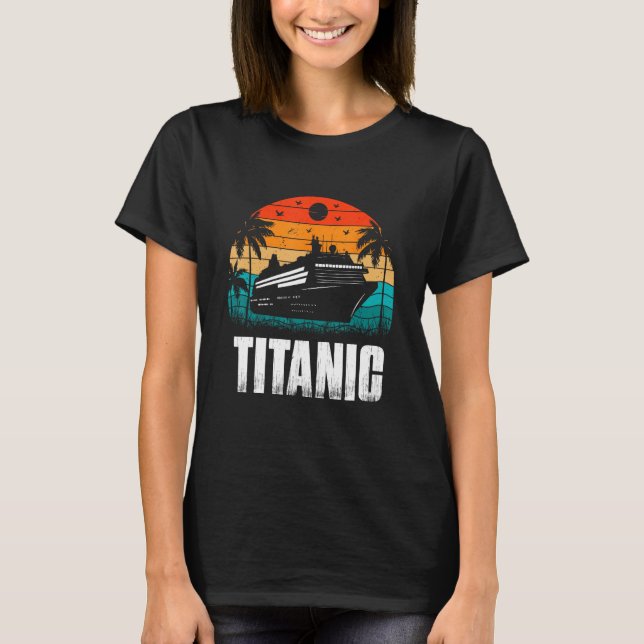 Titanic The Unsinkable Ship Retro Sunset Enthusias T-Shirt (Vorderseite)