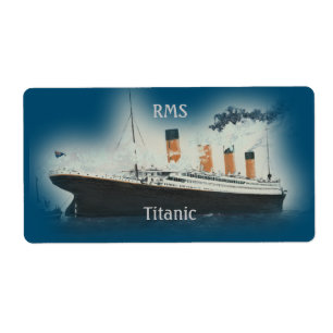 Titanic Vintag Dark Blue Sea White Star Line Schif