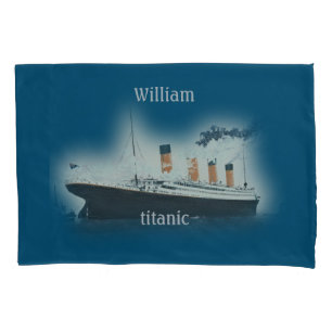 Titanic Vintag Dark Blue Sea White Star Line Schif Kissenbezug