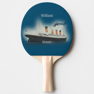 Titanic Vintag Dark Blue Sea White Star Line Schif Tischtennis Schläger