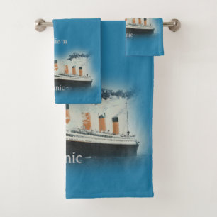Titanic Vintag Maritime White Star Line Schiff Badhandtuch Set