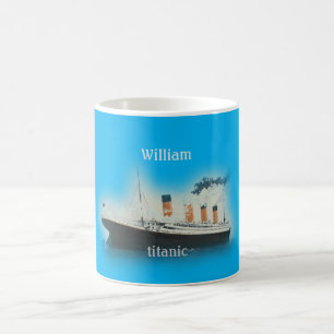 Titanic Vintag Ocean Blue White Star Line Schiff Kaffeetasse